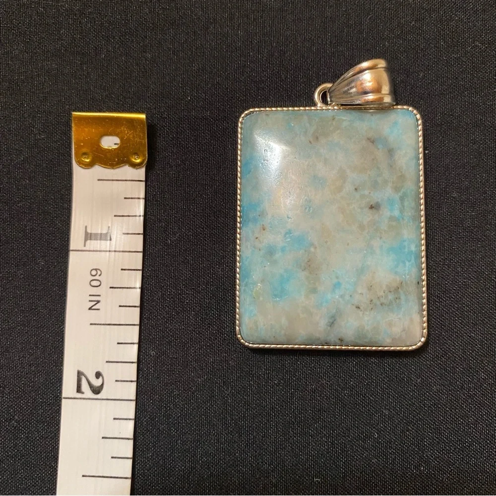 VGT Silver-Tone Turquoise Pendant - Picture 7 of 8